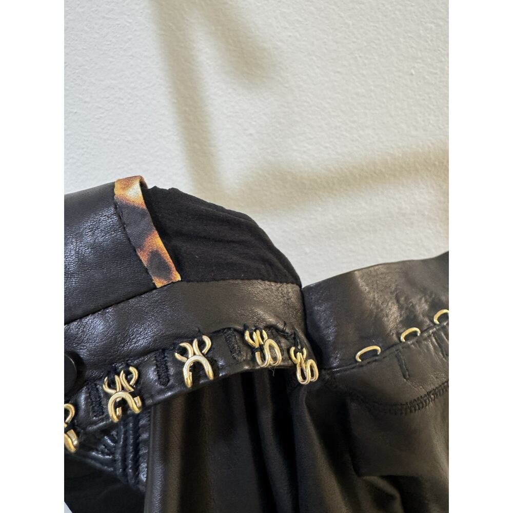 Roberto Cavalli leather pants black made in Italy Women’s Sz M $2k+ - Picture 13 of 16